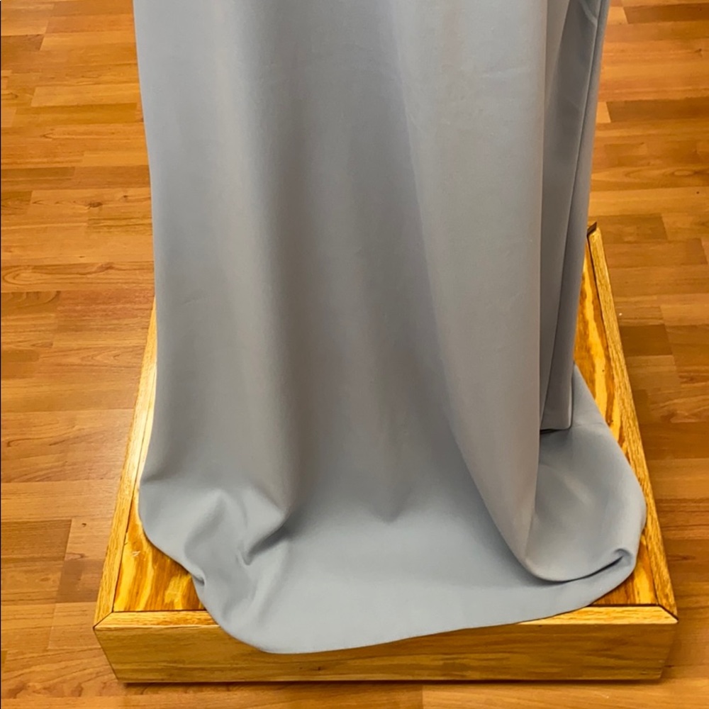 Silver bridesmaid dress with metal neck strap - Picture 3 of 8